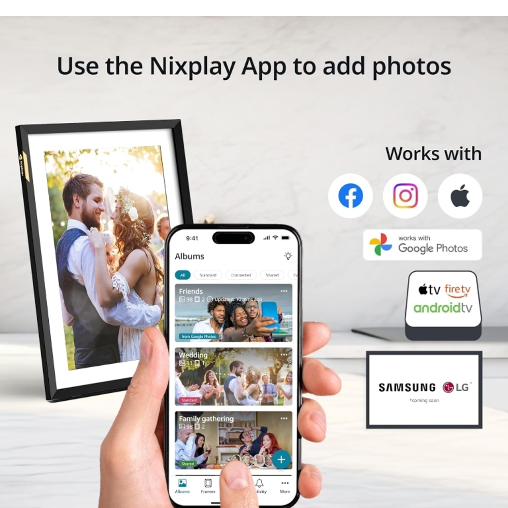 🔥NWOT🔥Nixplay Secure Digital HD Picture Frame with 10.1" Touch Screen, App